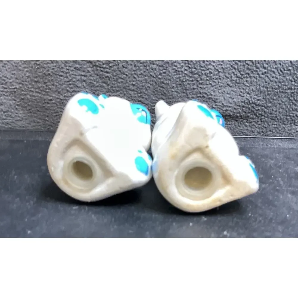 Vintage Loomco Blue & White Teddy Bear Salt & Pepper Shakers Early 1990s